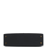 Hermes Kelly Sellier 20 Black Epsom Gold Hardware