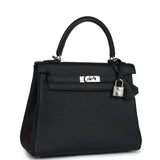 Hermes Kelly Retourne 25 Black Togo Palladium Hardware