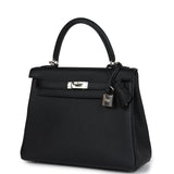 Hermes Kelly Retourne 25 Black Togo Palladium Hardware