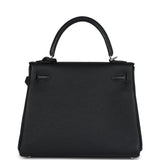 Hermes Kelly Retourne 25 Black Togo Palladium Hardware