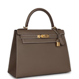 Hermes Kelly Sellier 28 Etoupe Epsom Gold Hardware