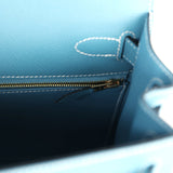 Hermes Kelly Sellier 28 Blue Jean Epsom Gold Hardware