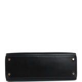 Vintage Hermes Kelly Retourne 32 Black Box Gold Hardware