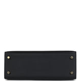 Hermes Kelly Sellier 25 Black Epsom Gold Hardware