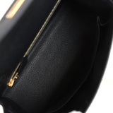 Hermes Kelly Sellier 25 Black Epsom Gold Hardware