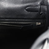 Pre-owned Hermes Kelly Retourne 28 Black Evergrain Palladium Hardware