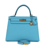 Hermes Kelly Sellier 28 Bleu du Nord Epsom Gold Hardware