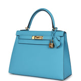 Hermes Kelly Sellier 28 Bleu du Nord Epsom Gold Hardware