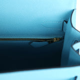 Hermes Kelly Sellier 28 Bleu du Nord Epsom Gold Hardware