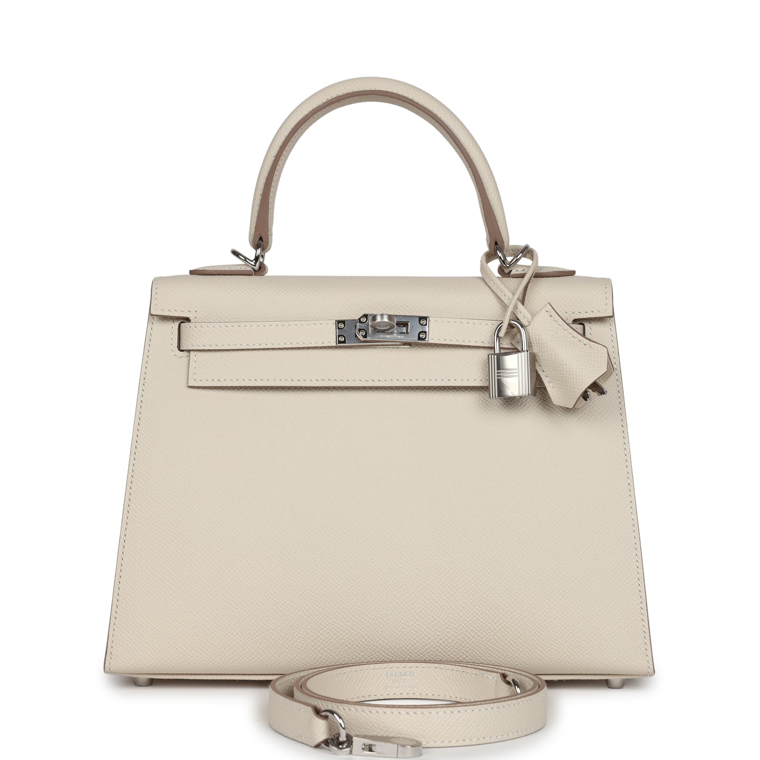 Hermes Kelly Sellier 25 Craie Epsom Palladium Hardware – Madison Avenue ...