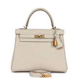 Hermes Kelly Retourne 25 Craie Togo Gold Hardware