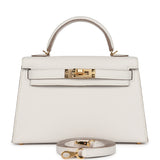 Hermes Kelly Sellier 20 Gris Pale Epsom Gold Hardware