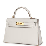 Hermes Kelly Sellier 20 Gris Pale Epsom Gold Hardware