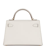 Hermes Kelly Sellier 20 Gris Pale Epsom Gold Hardware