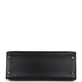 Vintage Hermes Kelly Sellier 28 Black Box Gold Hardware