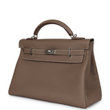 Hermes Kelly 42 Maxi Etoupe Togo Palladium Hardware