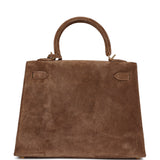 Vintage Hermes Kelly Sellier 25 Brown Doblis Gold Hardware