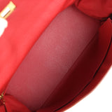 Pre-owned Hermes Kelly 35 Rouge Garance Clemence Gold Hardware