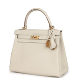 Hermes Kelly Retourne 25 Craie Togo Gold Hardware