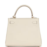Hermes Kelly Retourne 25 Craie Togo Gold Hardware