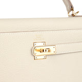 Hermes Kelly Retourne 25 Craie Togo Gold Hardware