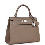 Hermes Kelly Sellier 25 Etoupe Epsom Palladium Hardware