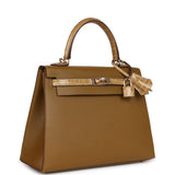 Hermes Kelly Sellier 25 Bronze Dorè Madame and Sable Shiny Niloticus Crocodile Touch Permabrass Hardware