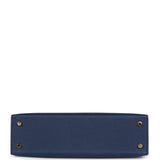 Pre-owned Hermes Kelly Sellier 20 Bleu Navy Epsom Gold Hardware