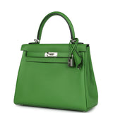 Hermes Kelly Retourne 25 Vert Yucca Swift Palladium Hardware