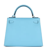 Hermes Kelly Sellier 28 Bleu Celeste Epsom Palladium Hardware