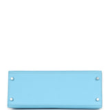 Hermes Kelly Sellier 28 Bleu Celeste Epsom Palladium Hardware