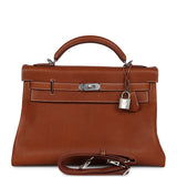 Hermes Kelly 42 Maxi Fauve Barenia Faubourg Palladium Hardware Payment 1 of 2