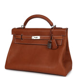 Hermes Kelly 42 Maxi Fauve Barenia Faubourg Palladium Hardware Payment 1 of 2