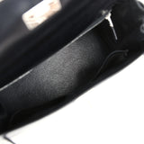 Vintage Hermes Kelly Sellier 28 Black Box Palladium Hardware