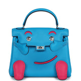 Hermes "Quelle Idolle" Kelly Doll Bleu Frida and Rose Extreme Swift Palladium Hardware