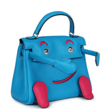 Hermes "Quelle Idolle" Kelly Doll Bleu Frida and Rose Extreme Swift Palladium Hardware