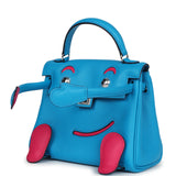 Hermes "Quelle Idolle" Kelly Doll Bleu Frida and Rose Extreme Swift Palladium Hardware