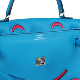 Hermes "Quelle Idolle" Kelly Doll Bleu Frida and Rose Extreme Swift Palladium Hardware