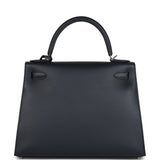 Hermes Special Order (HSS) Kelly Sellier 28 Bleu Obscur Verso Sombrero Palladium Hardware