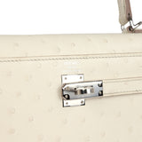 Hermes Kelly Sellier 25 Beton Ostrich Palladium Hardware