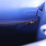 Hermes Kelly Sellier 28 Bleu Electric Tadelakt Gold Hardware