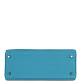 Pre-owned Hermes Kelly Retourne 28 Turquoise Togo Gold Hardware