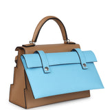 Hermes "Quelle Idolle" Picto Kelly Doll Chai/Mauve Sylvestre/Bleu Celeste/Terre Battue Epsom Palladium Hardware