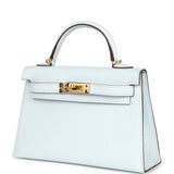 Hermes Kelly Sellier 20 Bleu Brume Chevre Gold Hardware