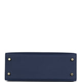 Hermes Kelly Sellier 25 Bleu Navy Epsom Gold Hardware