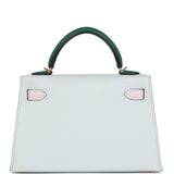 Hermes Kelly Sellier 20 Tri-color Gris Platine, Mauve Pale and Vert Moyen Epsom Gold Hardware