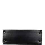 Vintage Hermes Kelly Retourne 32 Black Box Gold Hardware