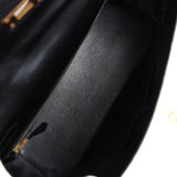 Vintage Hermes Kelly Retourne 32 Black Box Gold Hardware