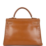 Vintage Hermes Kelly Retourne 32 Naturel Sable Chamonix Gold Hardware