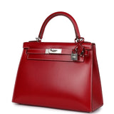 Hermes Kelly Sellier 28 Rouge Piment Box Palladium Hardware